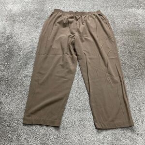 Metro New York Vintage Pants Womens Brown Elastic Waist Rayon Straight 34x26